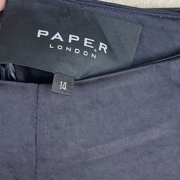 Paper London Lex Wide Leg Trouser Pants in Navy Size 14 - Picture 2 of 11